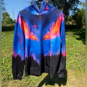 Vibrant Wolf Graphic Hoodie
